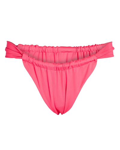 Shop Aexae Ruched Bikini Bottoms In Pink