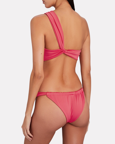 Shop Aexae Ruched Bikini Bottoms In Pink