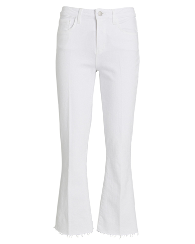 Shop L Agence L'agence Kendra High Rise Crop Flare Jeans In White