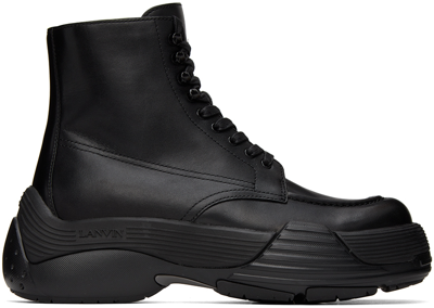 Shop Lanvin Black Flash-x Ankle Boots In 1010 Black/black