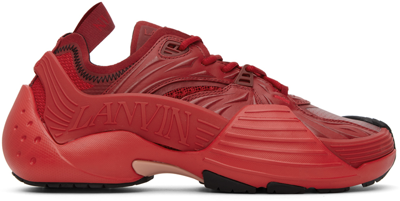 Shop Lanvin Red Flash-x Sneakers In 303 Lipstick