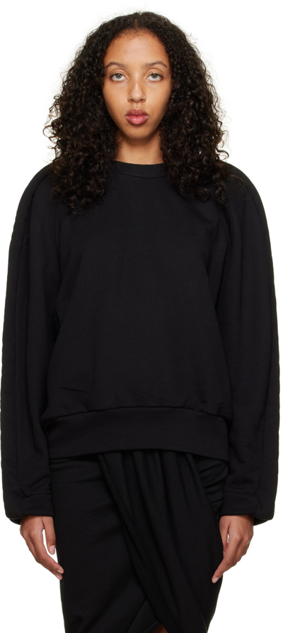 Shop Dries Van Noten Black Puffed Sweatshirt In 900 Black
