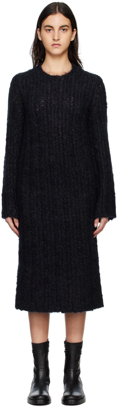 Shop Ann Demeulemeester Black Margreet Midi Dress In 099 Black