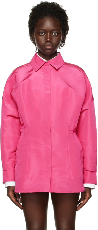 Shop Valentino Pink Slim Jacket In Uwt Pink Pp
