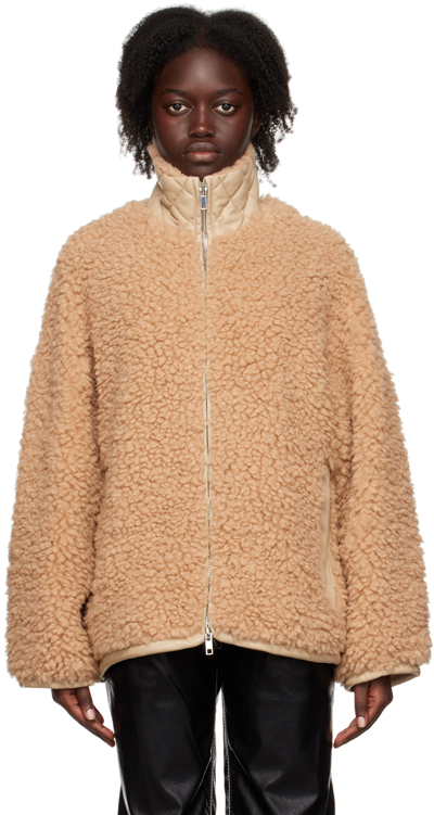 Stand Studio Azalea Faux-shearling Zip Jacket In 10300 Beige