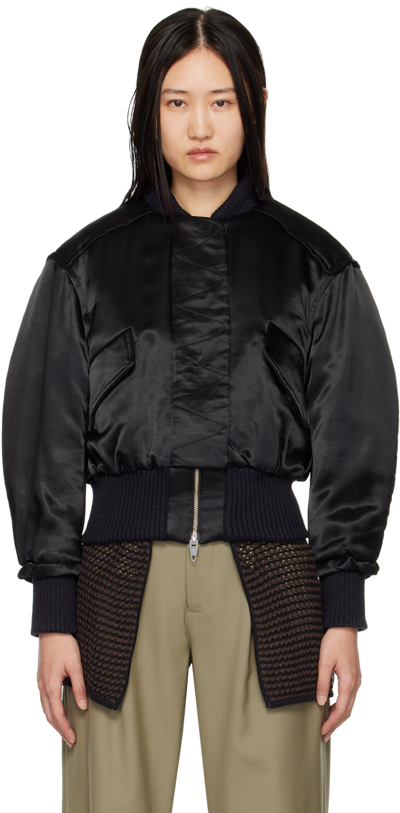 Perverze Black Flight Bomber Jacket | ModeSens