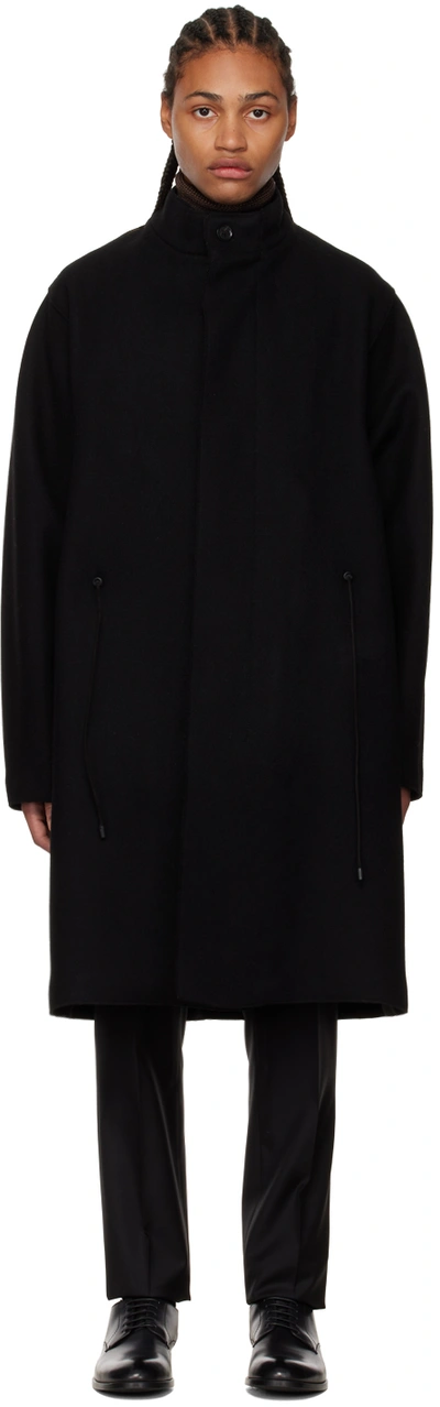 Shop Zegna Black Oversized Coat