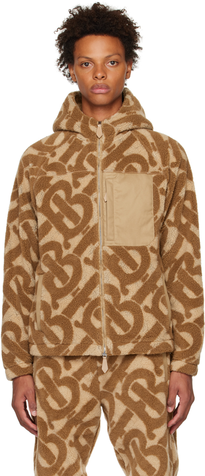 Shop Burberry Brown Monogram Jacket In Soft Fawn Ip Pat