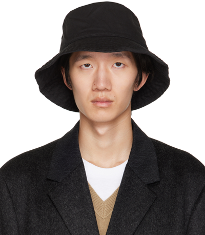 Shop Acne Studios Black Twill Bucket Hat In 900 Black