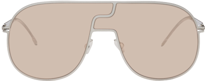 Shop Mykita Silver Studio 12.1 Sunglasses In Shiny Silver/nude So