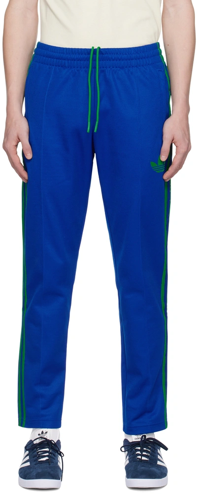 Shop Adidas Originals Blue & Green Adicolor Heritage Now Lounge Pants In Collegiate Royal