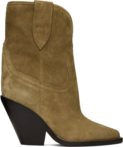 Shop Isabel Marant Taupe Leyane Boots In 50ta Taupe