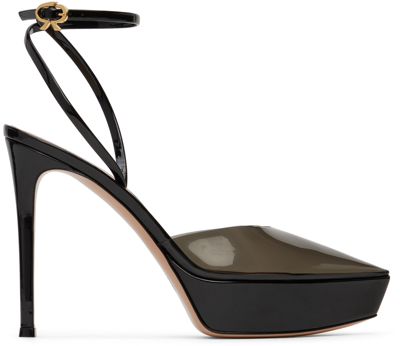 Shop Gianvito Rossi Beige Betty Heeled Sandals In Fume'+black
