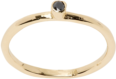 Shop Pearls Before Swine Gold Diamond Ring In 14k Yellow Gold/blac