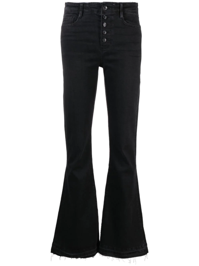 Shop Paige Flared Jeans In Black