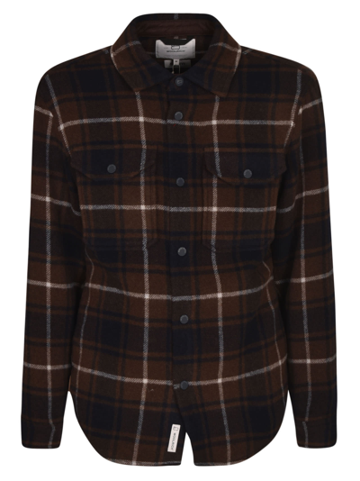 Shop Woolrich Check Buttoned Shirt In Brown