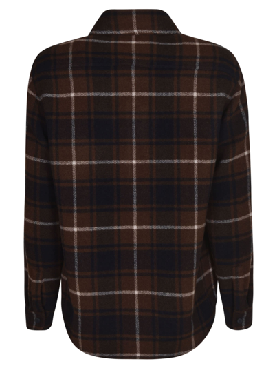 Shop Woolrich Check Buttoned Shirt In Brown
