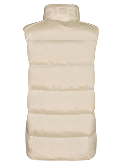 Shop Woolrich Concealed Padded Long Gilet In Cream