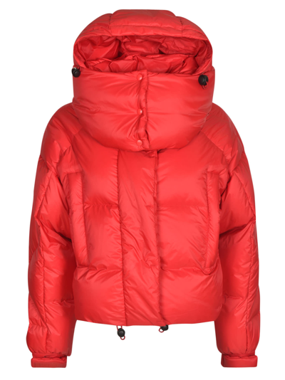 Shop Bacon Large Hood Cropped Padded Jacket In Red