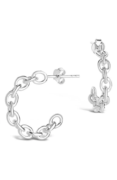 Shop Sterling Forever Delicate Chain Hoop Earrings In Metallic Silver