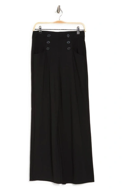 Maxstudio Sailor High Waist Wide Leg Pants In Black