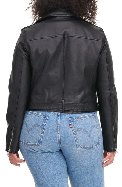 Shop Levi's® Water Repellent Faux Leather Fashion Belted Moto Jacket In Black
