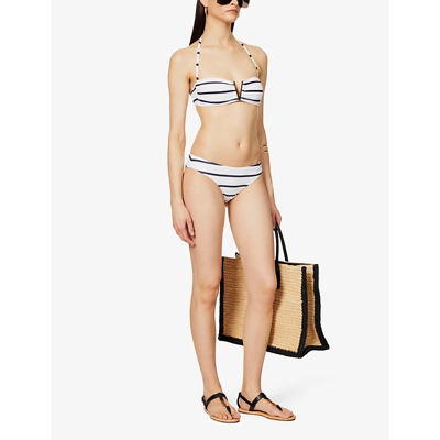 Shop Heidi Klein Women's Nautical Long Island Recycled Polyester-blend Halter-neck Bikini Top