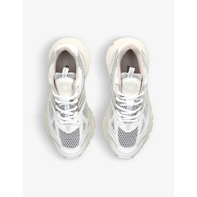 Shop Axel Arigato Marathon Runner Mesh And Leather Low-top Trainers In Cream Comb