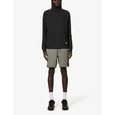 Vuori Ponto Kangaroo-pocket Recycled Polyester-blend Hoody In Black Heather