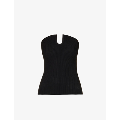 Shop Camilla And Marc Womens Black Delfina Slim-fit Recycled Viscose-blend Knitted Top