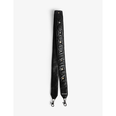 Zadig & Voltaire Stud-detail Leather Bag Strap In Noir | ModeSens