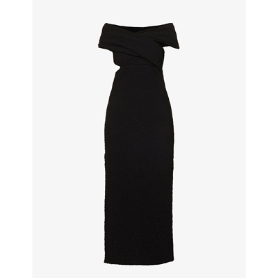 Shop Camilla And Marc Women's Black Toledo Cut-out Stretch-cotton Maxi Dress