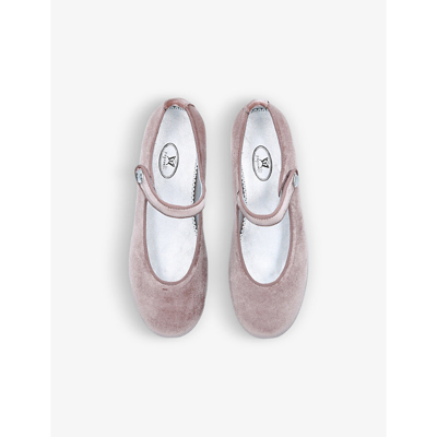 Shop Papouelli Girls Pale Pink Kids Angelica Popper-fastened Shoes