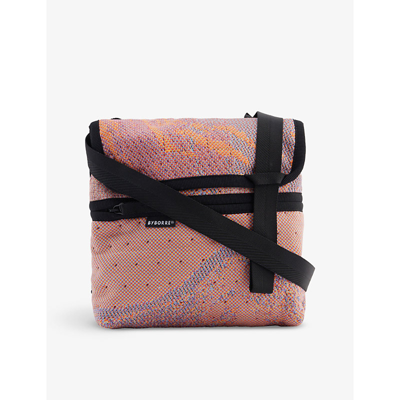 Shop Byborre Artist Multi-colour Logo-patch Textured Woven Cross-body Bag