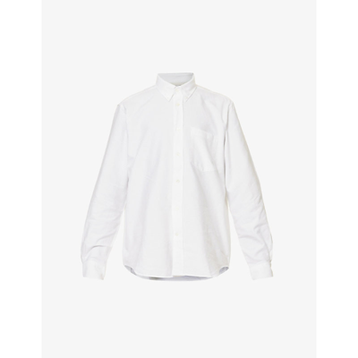 Shop Norse Projects Men's White Algot Relaxed-fit Organic-cotton Shirt
