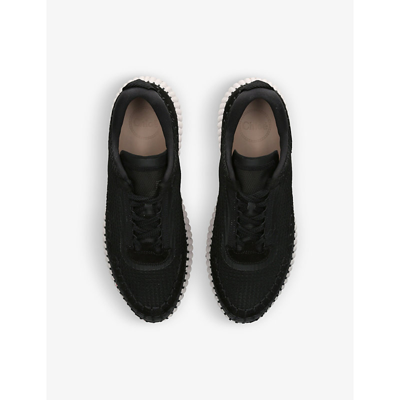 Shop Chloé Nama Embroidered Suede And Recycled Mesh Trainers In Black