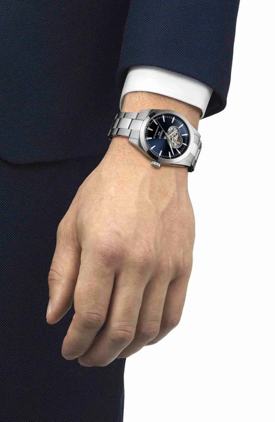 Shop Tissot T-classic Powermatic 80 Open Heart Bracelet Watch, 40mm In Grey