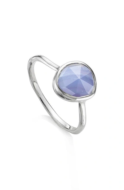 Shop Monica Vinader Siren Semiprecious Stone Stacking Ring In Sterling Silver