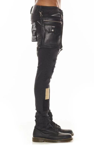 Shop Cult Of Individuality Punk Super Skinny Jeans With Leg Harness In Mixer