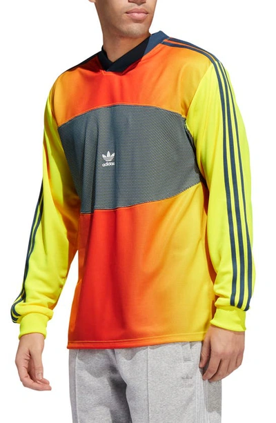 Adidas Originals Goal Keeper Long Sleeve T-shirt In Yellow Multi | ModeSens
