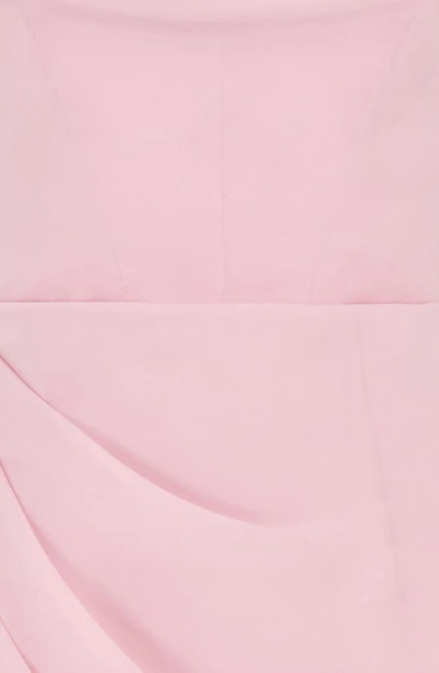 House Of Cb Adrienne Gathered Strapless Gown In Pink Quartz