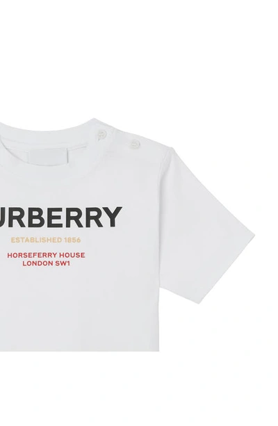Shop Burberry Kids' Cedar Horseferry Logo Cotton Jersey Graphic Tee In White