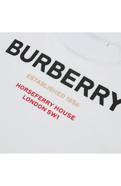 Shop Burberry Kids' Cedar Horseferry Logo Cotton Jersey Graphic Tee In White