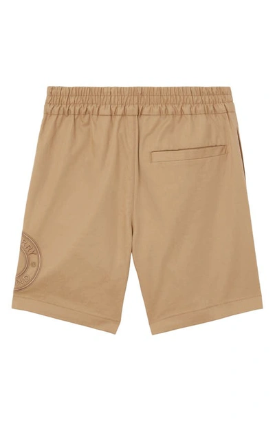 Shop Burberry Kids' Romeo Embroidered Logo Chino Shorts In Archive Beige