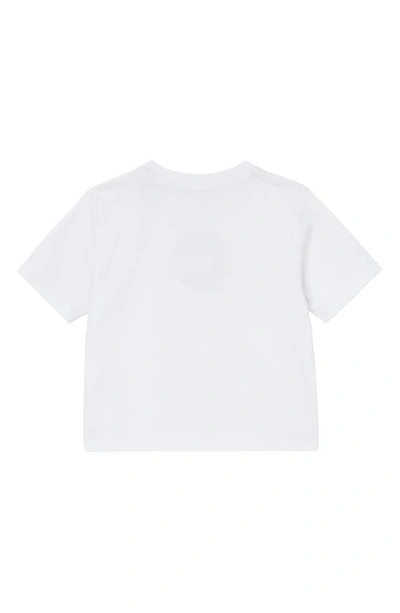 Shop Burberry Kids' Roundel Organic Cotton Logo Graphic Tee In White
