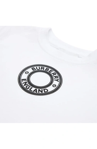 Shop Burberry Kids' Roundel Organic Cotton Logo Graphic Tee In White