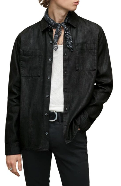 Shop John Varvatos Cole Regular Fit Cotton Button-up Shirt In Black