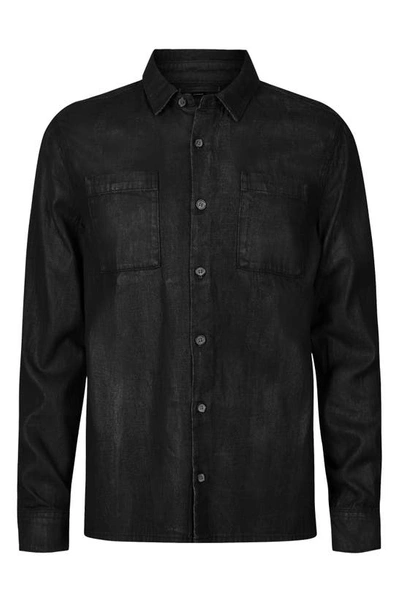 Shop John Varvatos Cole Regular Fit Cotton Button-up Shirt In Black