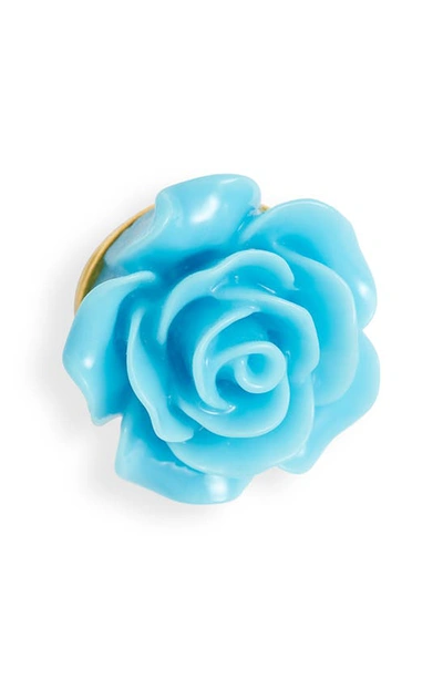 Shop Clifton Wilson Floral Lapel Pin In Light Blue