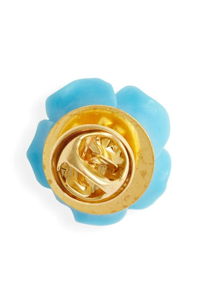 Shop Clifton Wilson Floral Lapel Pin In Light Blue